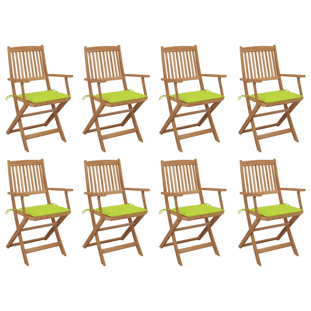 Klappbare Gartenstühle mit Kissen 8 Stk. Massivholz Akazie - heimxxl.de