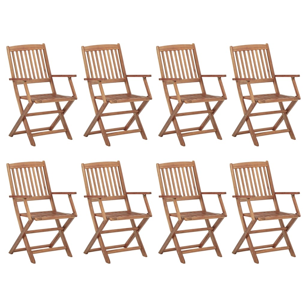 Klappbare Gartenstühle mit Kissen 8 Stk. Massivholz Akazie - heimxxl.de