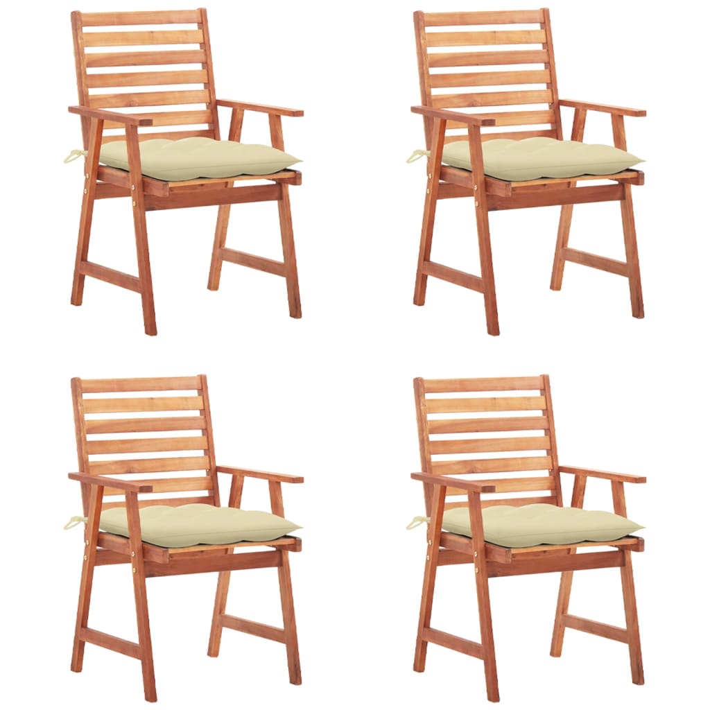 Garten-Essstühle 4 Stk. mit Kissen Massivholz Akazie - heimxxl.de