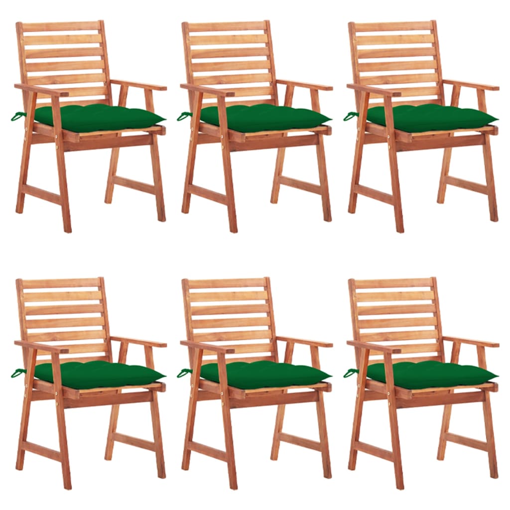 Garten-Essstühle 6 Stk. mit Kissen Massivholz Akazie - heimxxl.de