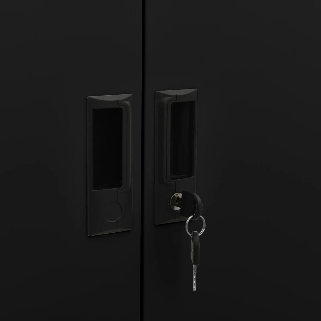 Büroschrank Schwarz 90x40x180 cm Stahl