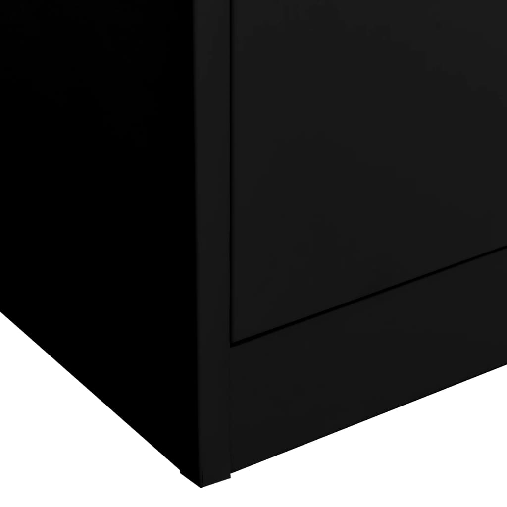Büroschrank Schwarz 90x40x180 cm Stahl