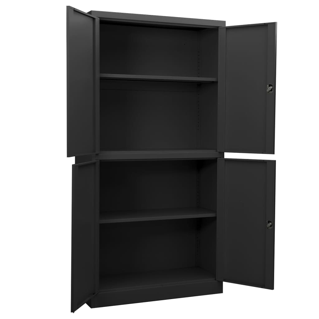 Büroschrank Anthrazit 90x40x180 cm Stahl