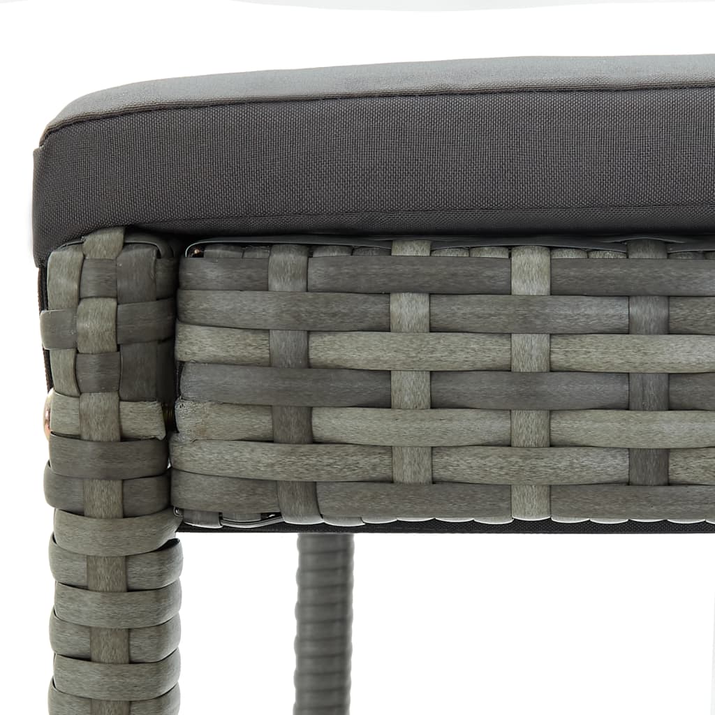 Garten-Barhocker mit Kissen 2 Stk. Grau Poly Rattan - heimxxl.de