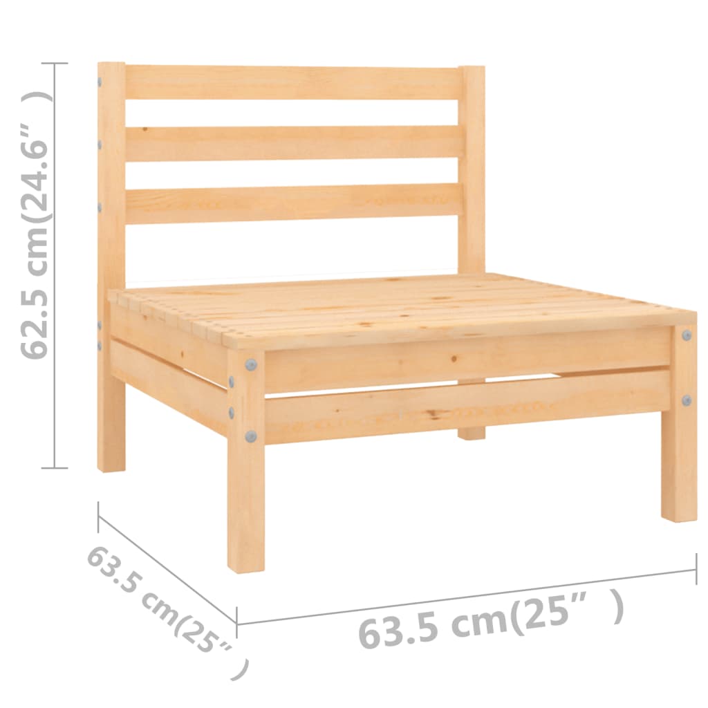 11-tlg. Garten-Lounge-Set Massivholz Kiefer