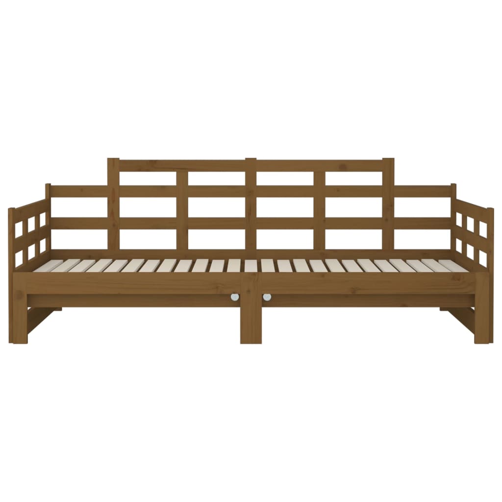 Tagesbett Ausziehbar Honigbraun Massivholz Kiefer 2x(90x190) cm - heimxxl.de