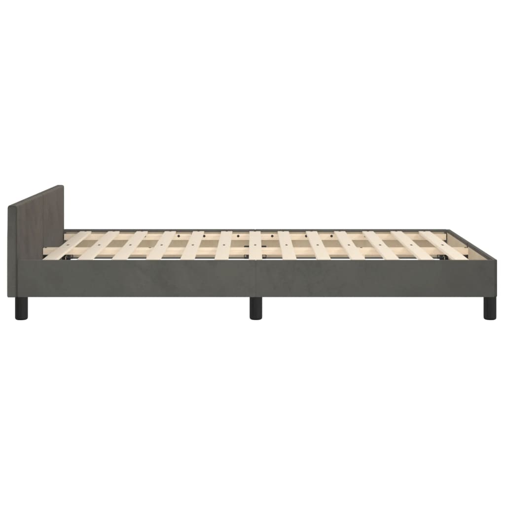 Bettgestell ohne Matratze Dunkelgrau 120x200 cm Samt