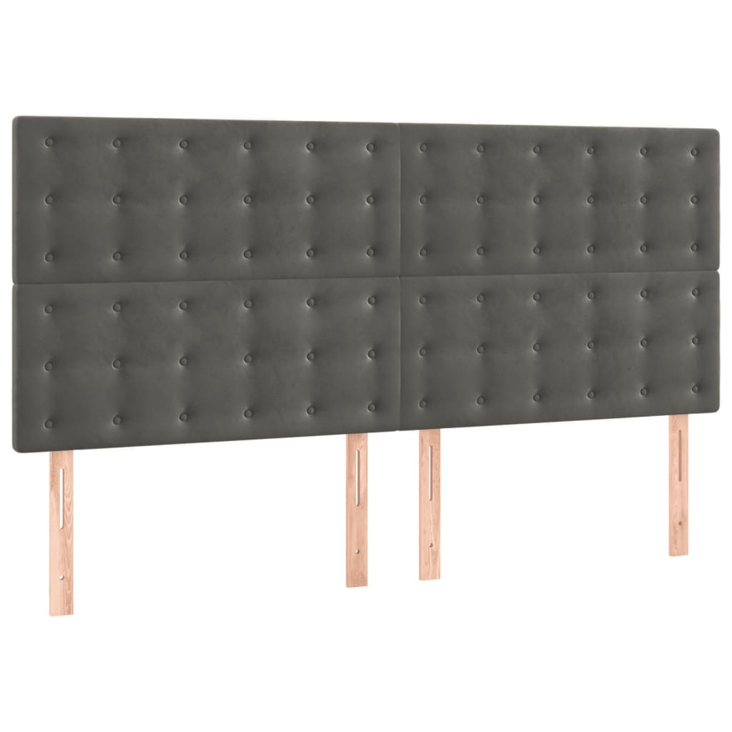 Bettgestell ohne Matratze Dunkelgrau 160x200 cm Samt