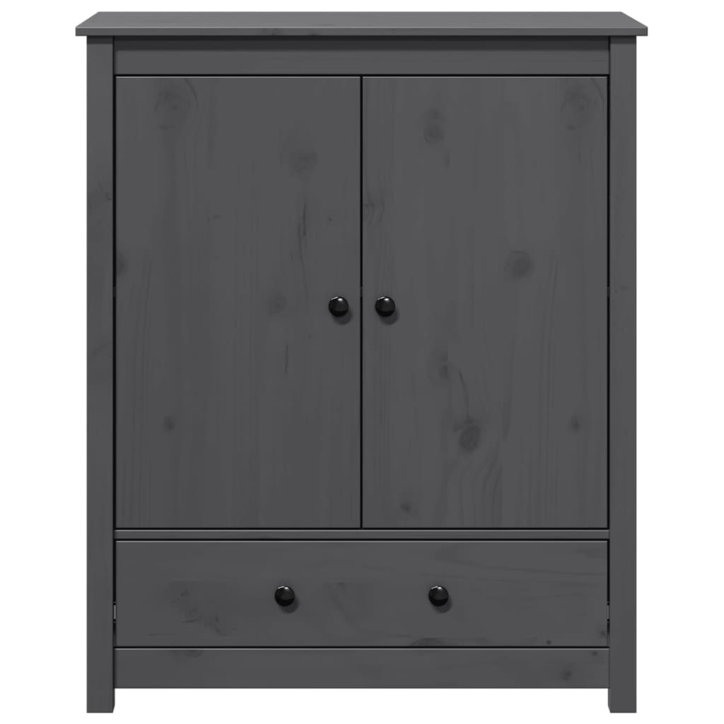 Highboard Grau 83x41,5x100 cm Massivholz Kiefer