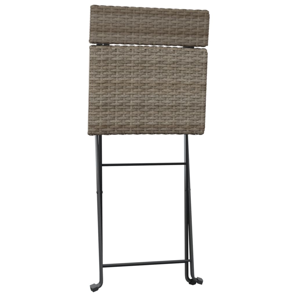 Bistrostühle 8 Stk. Klappbar Grau Poly Rattan und Stahl - heimxxl.de