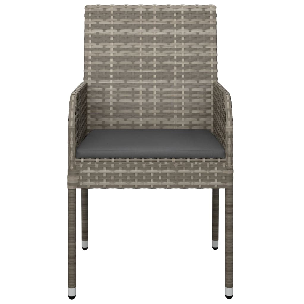 Gartenstühle mit Kissen 4 Stk. Poly Rattan Grau - heimxxl.de