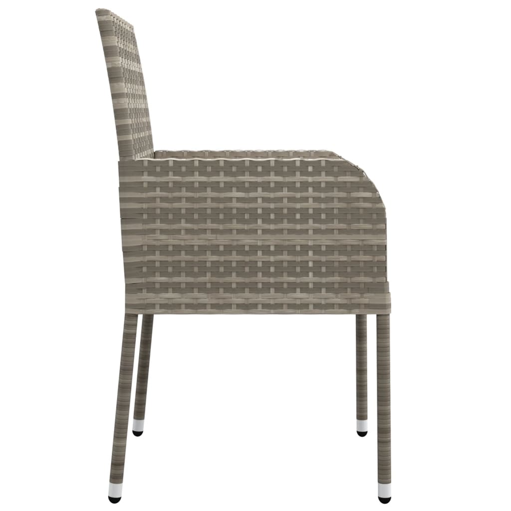 Gartenstühle mit Kissen 4 Stk. Poly Rattan Grau - heimxxl.de