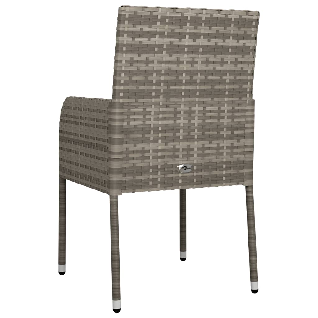 Gartenstühle mit Kissen 4 Stk. Poly Rattan Grau - heimxxl.de