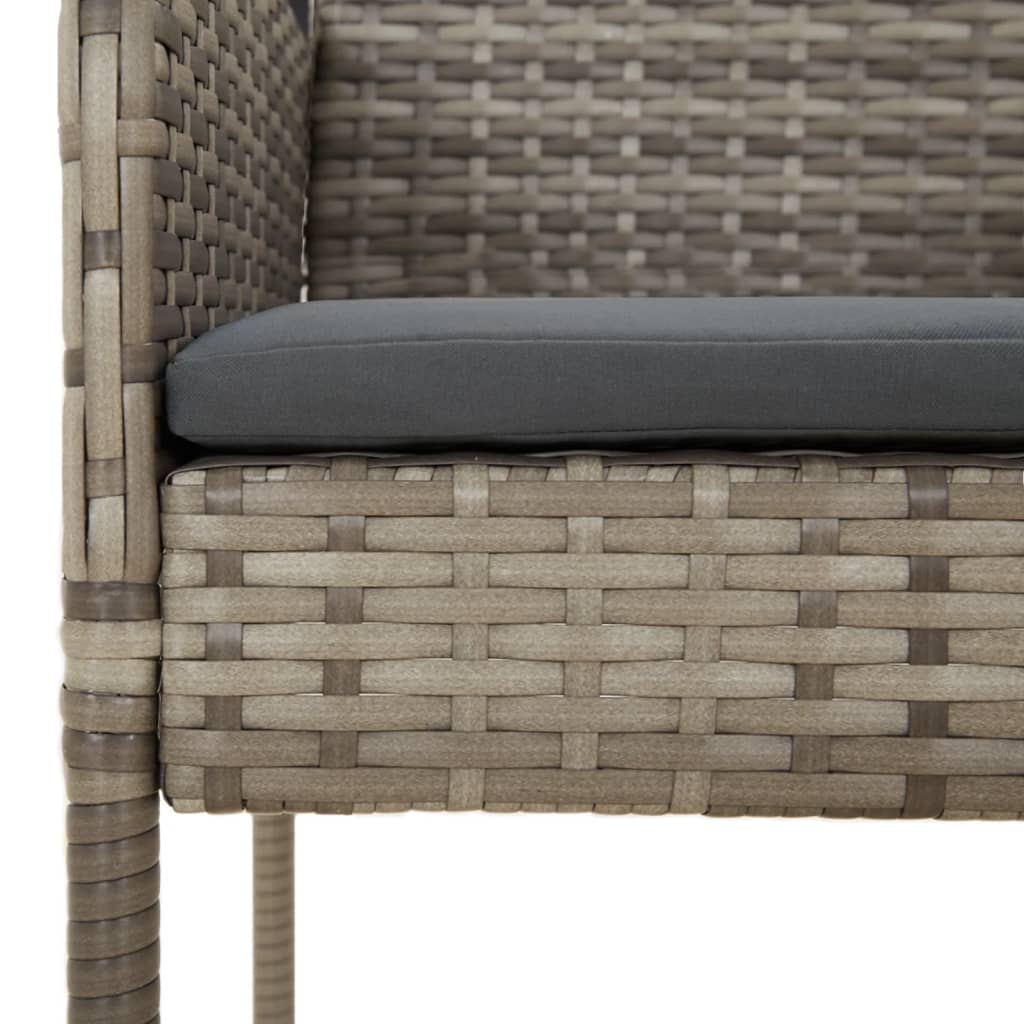Gartenstühle mit Kissen 4 Stk. Poly Rattan Grau - heimxxl.de