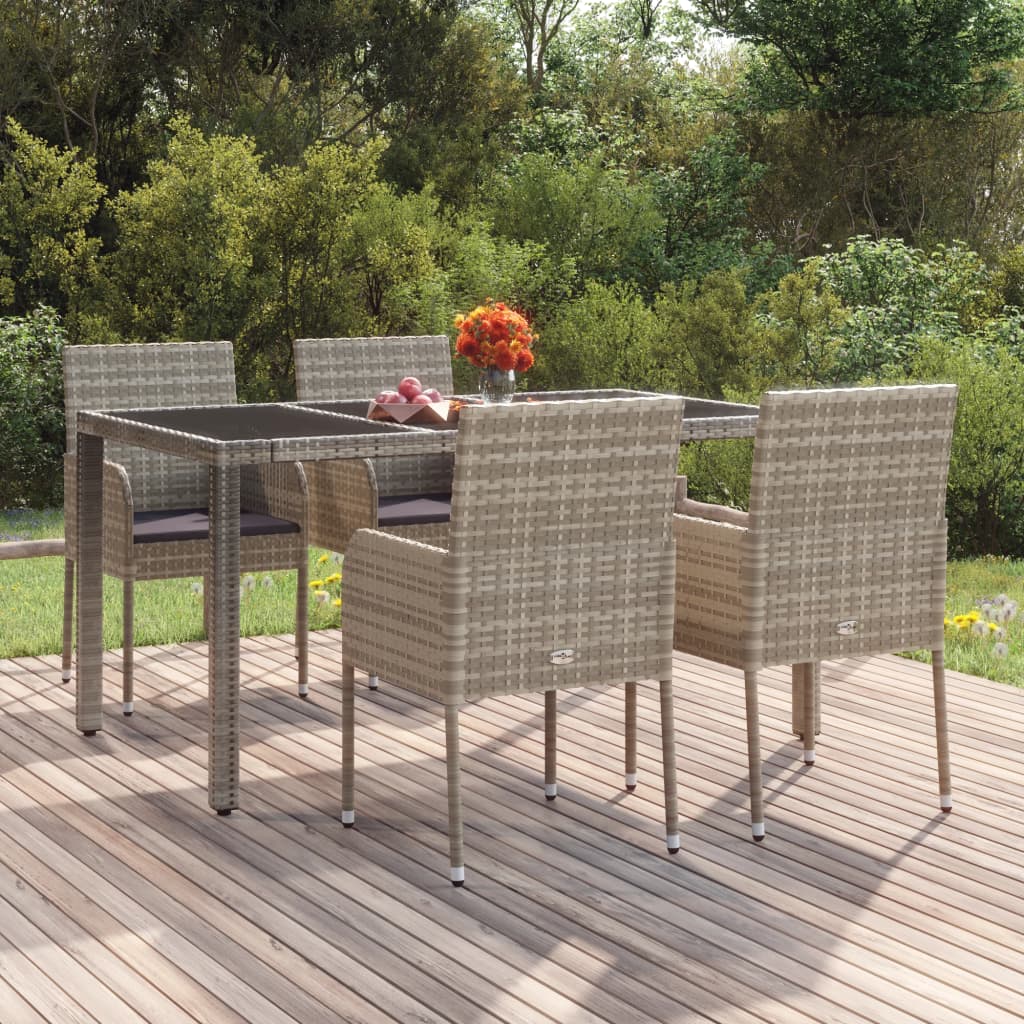 Gartenstühle mit Kissen 4 Stk. Poly Rattan Grau - heimxxl.de
