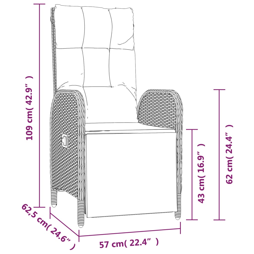 Garten-Relaxsessel mit Kissen 2 Stk. Poly Rattan Grau - heimxxl.de