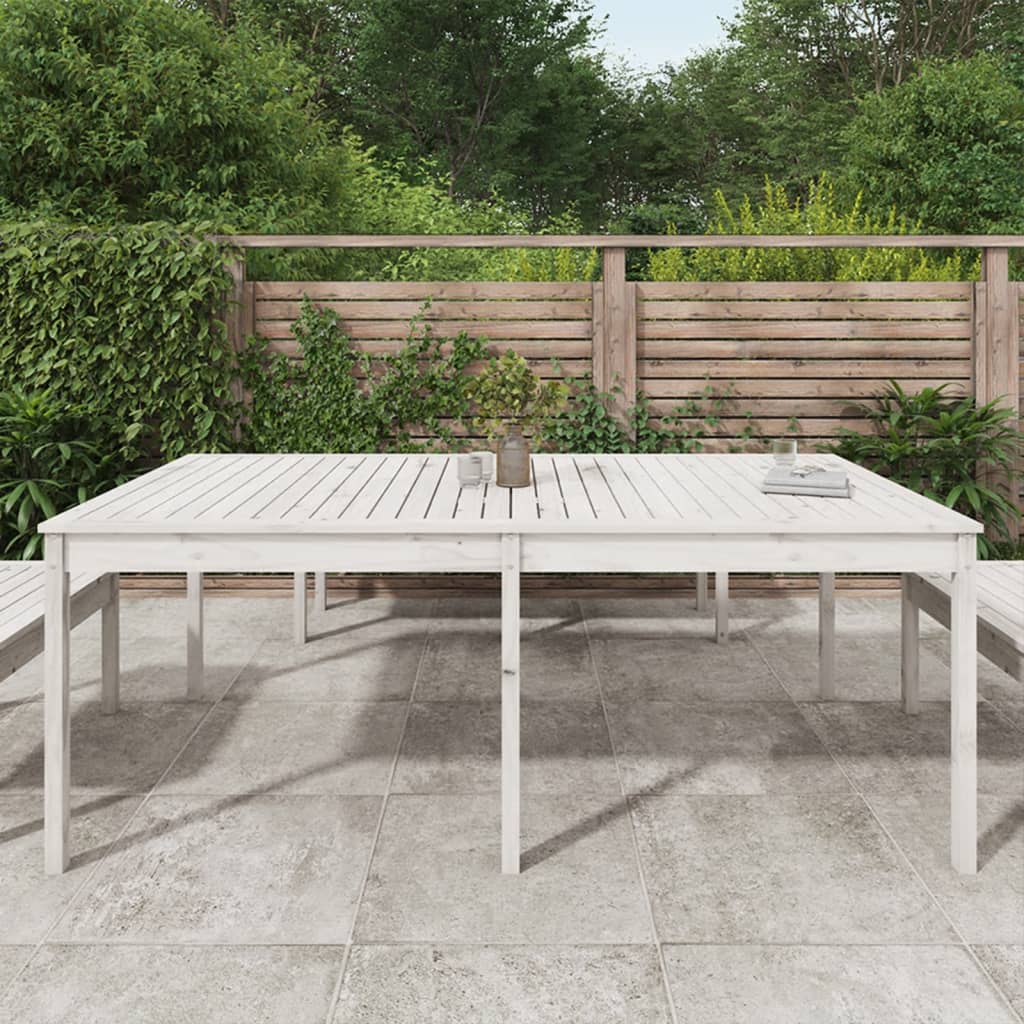 Gartentisch Weiß 203,5x100x76 cm Massivholz Kiefer - heimxxl.de