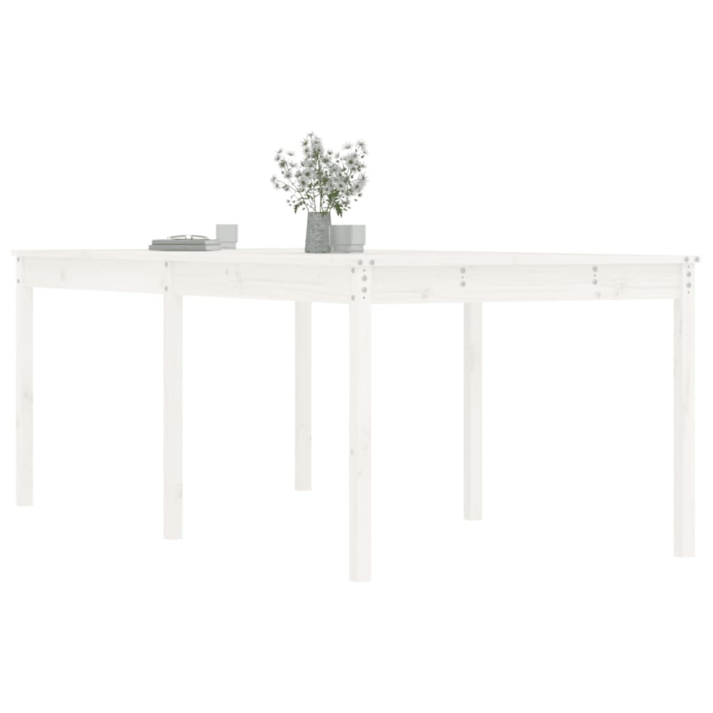 Gartentisch Weiß 203,5x100x76 cm Massivholz Kiefer - heimxxl.de