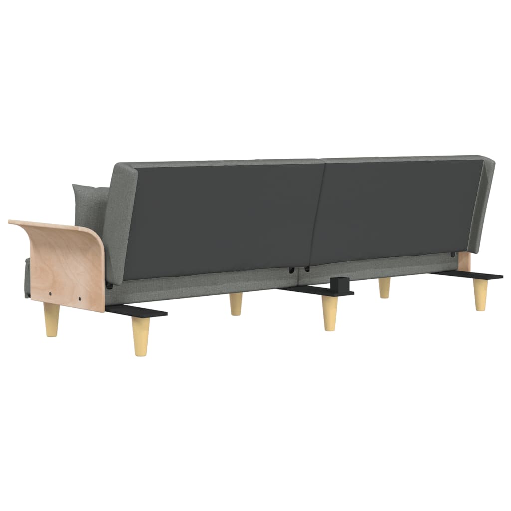 Schlafsofa mit Armlehnen Dunkelgrau Stoff
