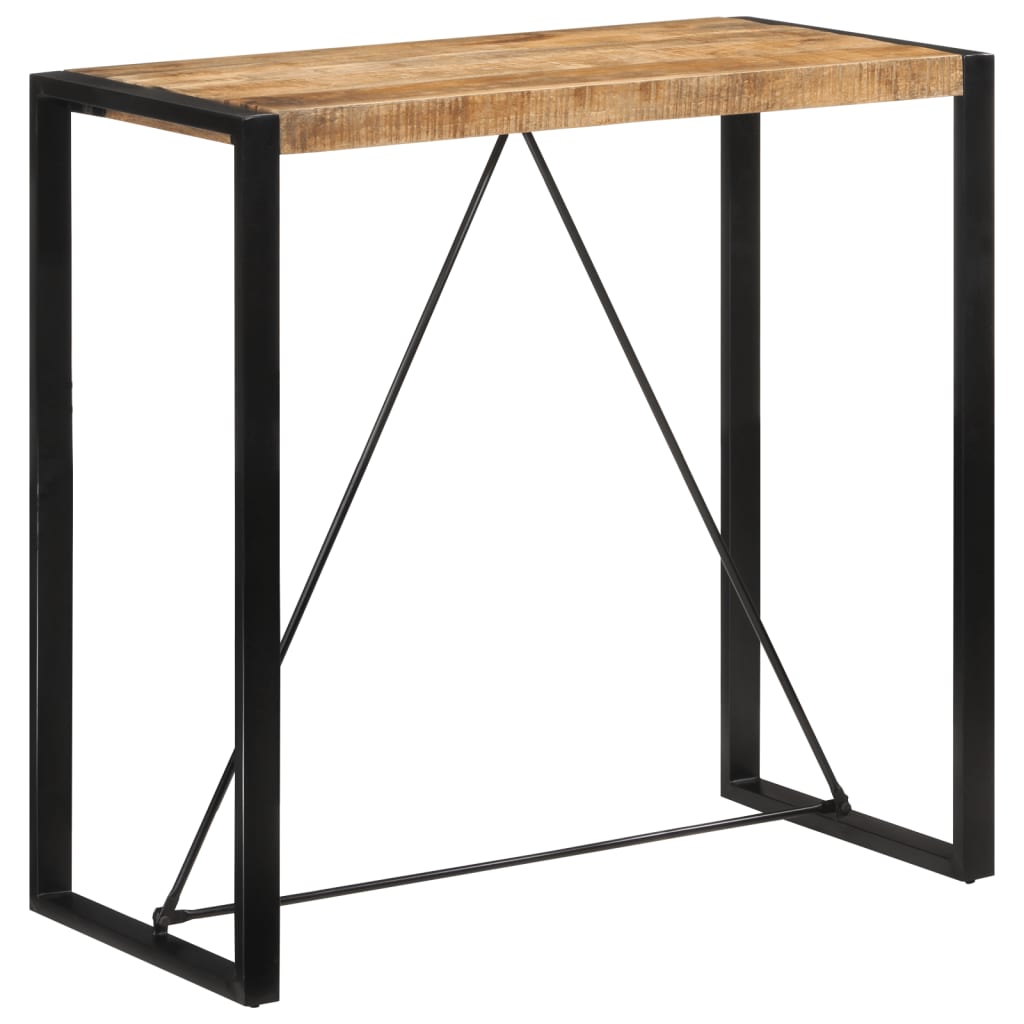 Bartisch 110x55x110 cm Massives Raues Mangoholz