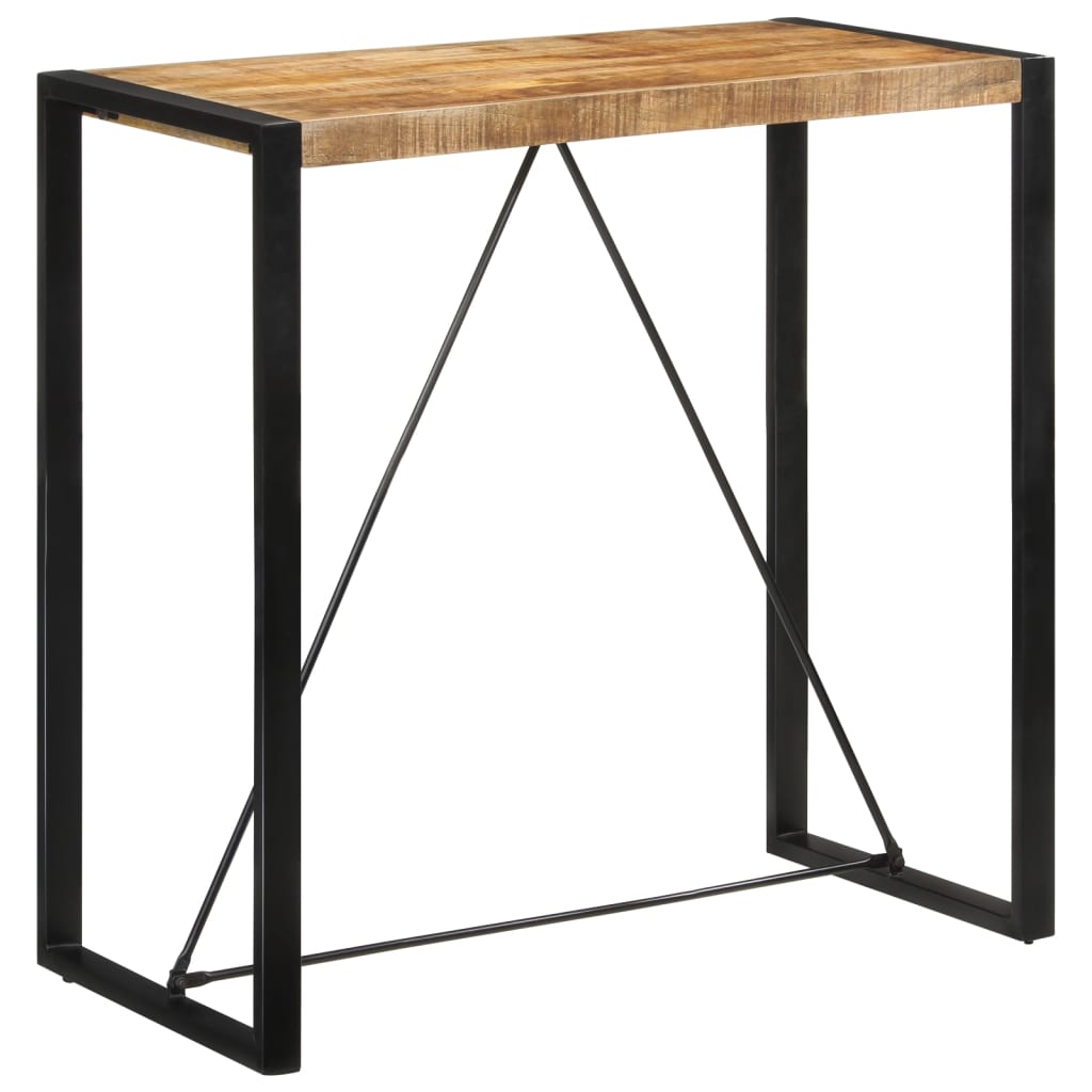 Bartisch 110x55x110 cm Massives Raues Mangoholz