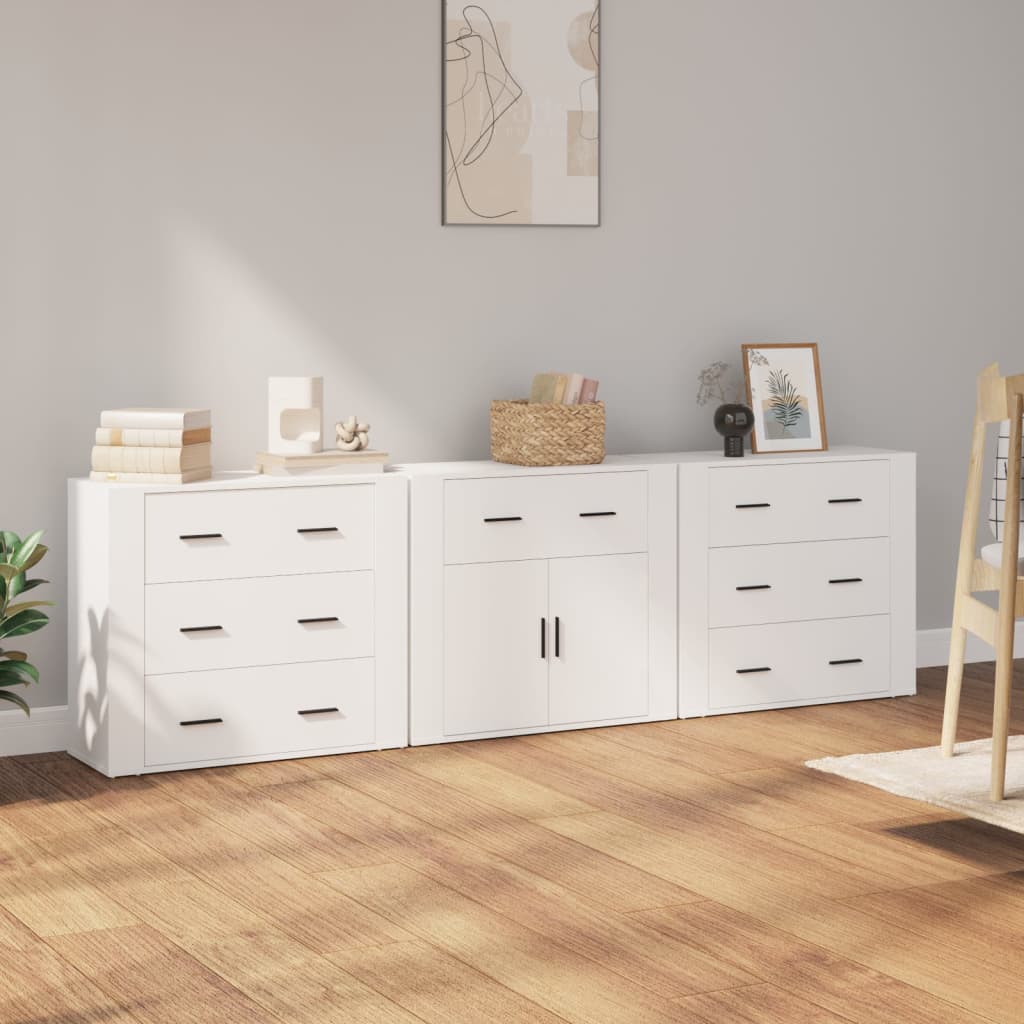 Sideboards 3 Stk. Weiß Holzwerkstoff - heimxxl.de