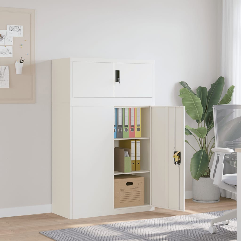 Aktenschrank Weiß 90x40x145 cm Stahl