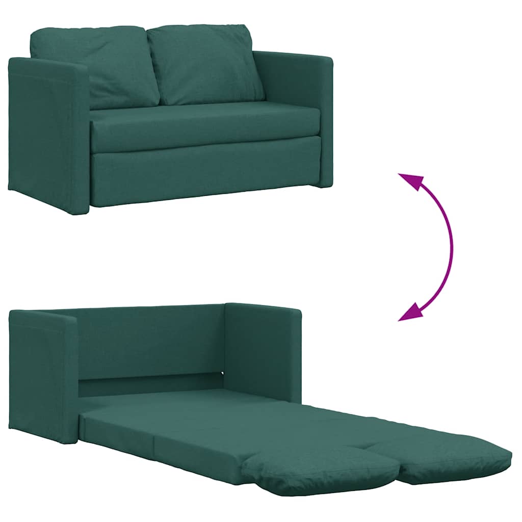 Bodensofa mit Schlaffunktion Dunkelgrün 112x174x55 cm Stoff