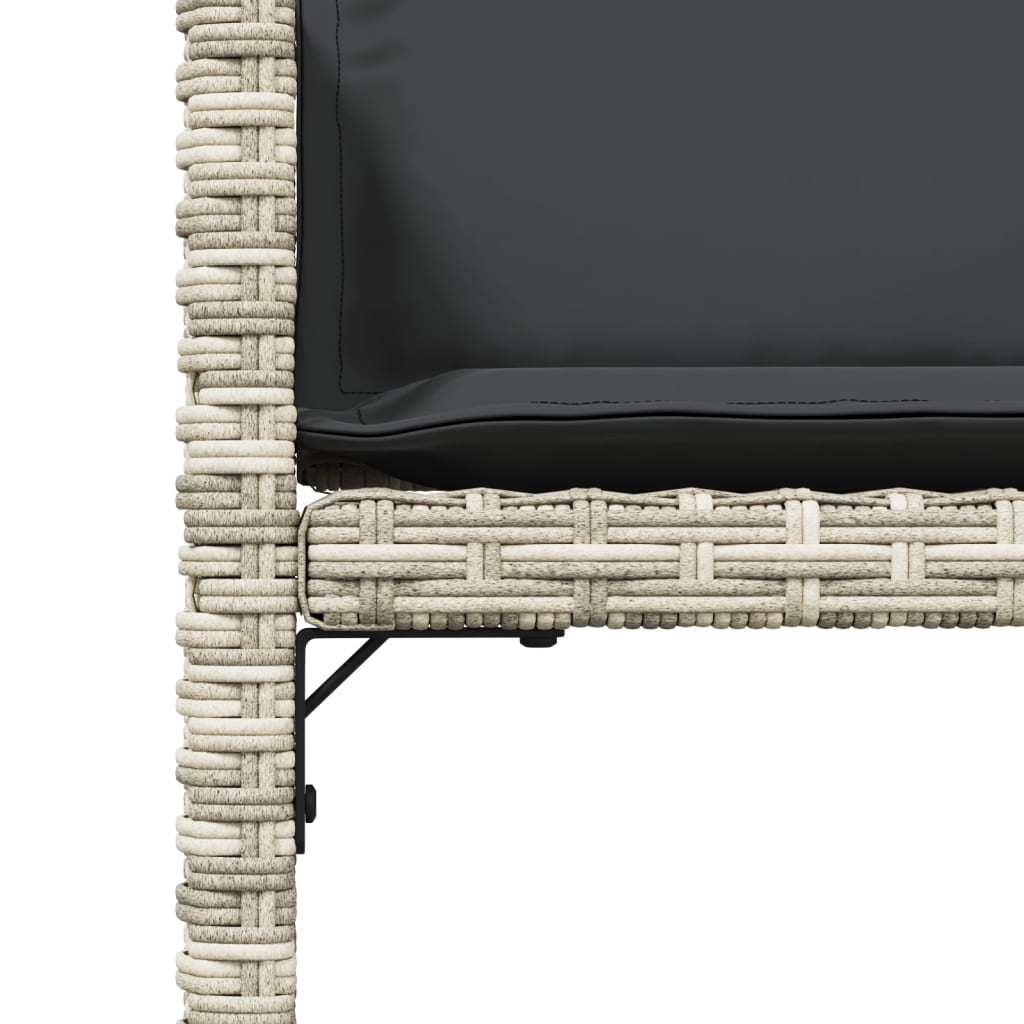 Gartenstühle mit Kissen 4 Stk. Hellgrau Poly Rattan - heimxxl.de