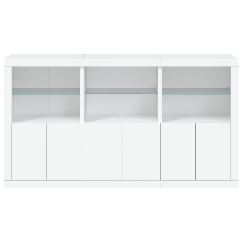Sideboard mit LED-Leuchten Weiß 181,5x37x100 cm - heimxxl.de