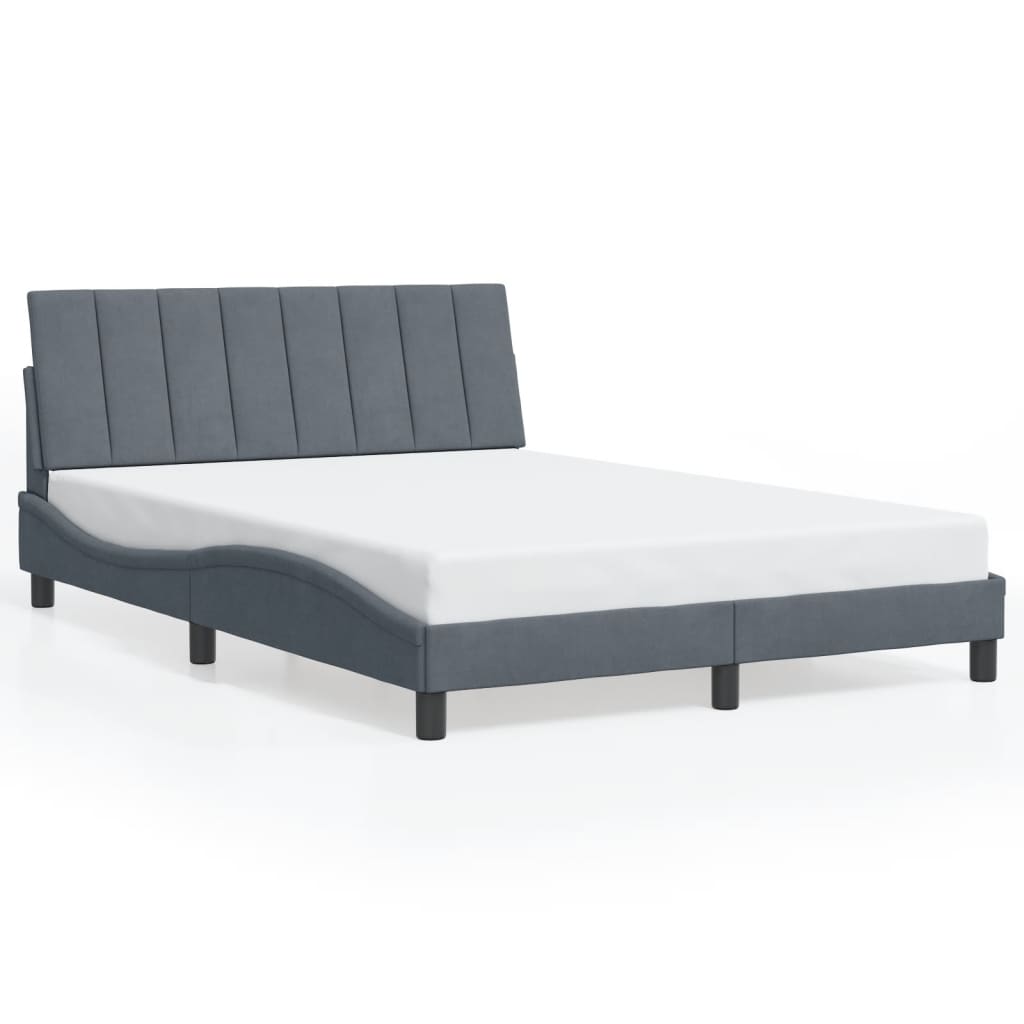 Bettgestell ohne Matratze Dunkelgrau 120x200 cm Samt