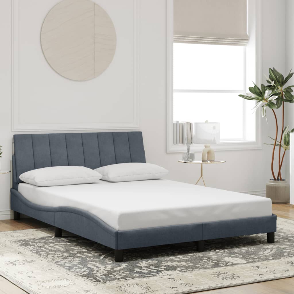Bettgestell ohne Matratze Dunkelgrau 120x200 cm Samt