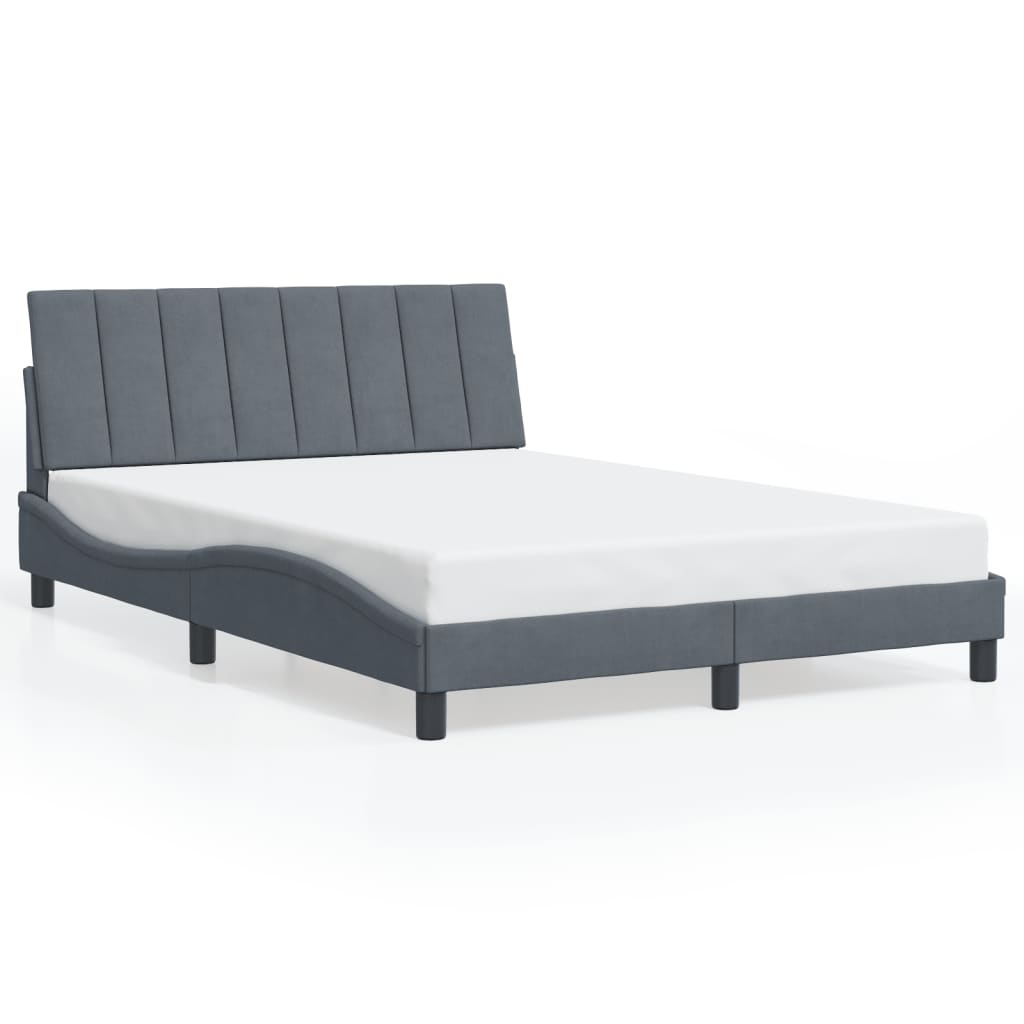 Bettgestell ohne Matratze Dunkelgrau 140x190 cm Samt