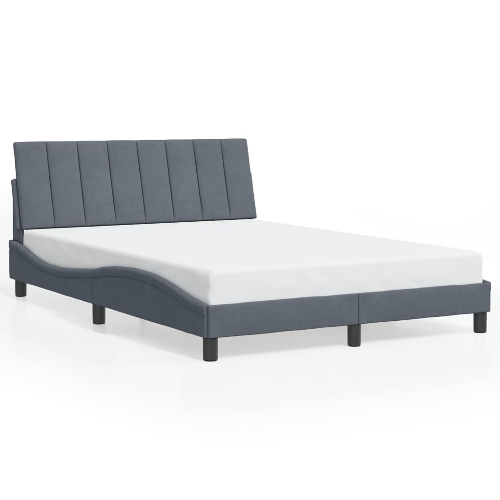 Bettgestell ohne Matratze Dunkelgrau 140x200 cm Samt