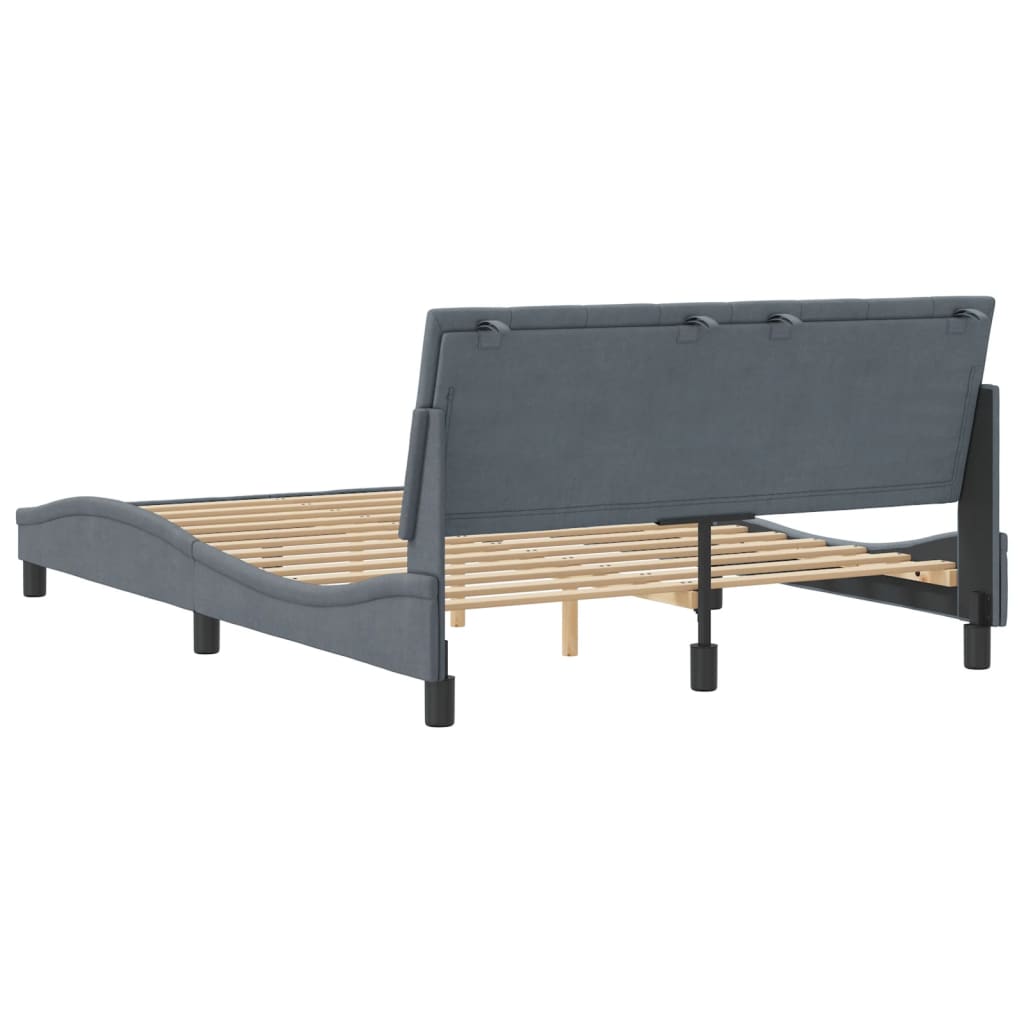 Bettgestell ohne Matratze Dunkelgrau 140x200 cm Samt