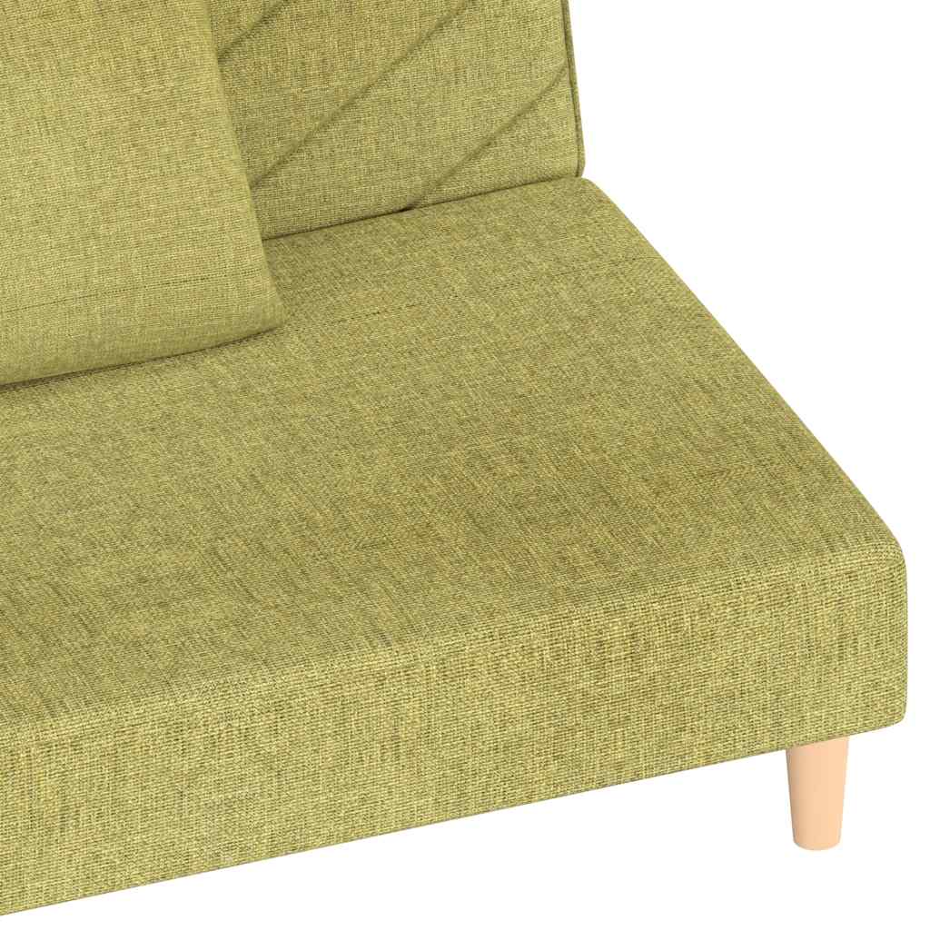 Schlafsofa 2-Sitzer mit 2 Kissen Grün Stoff