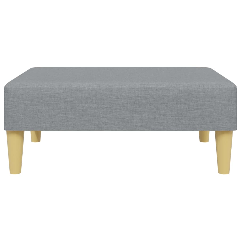 Schlafsofa 2-Sitzer mit Kissen und Fußhocker Hellgrau Samt