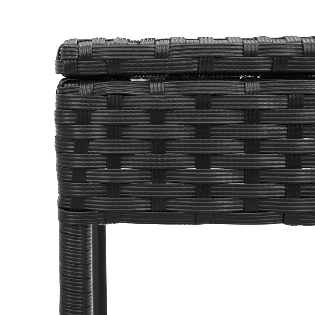 Sonnenliege mit Tisch und Auflage Schwarz Poly-Rattan - heimxxl.de