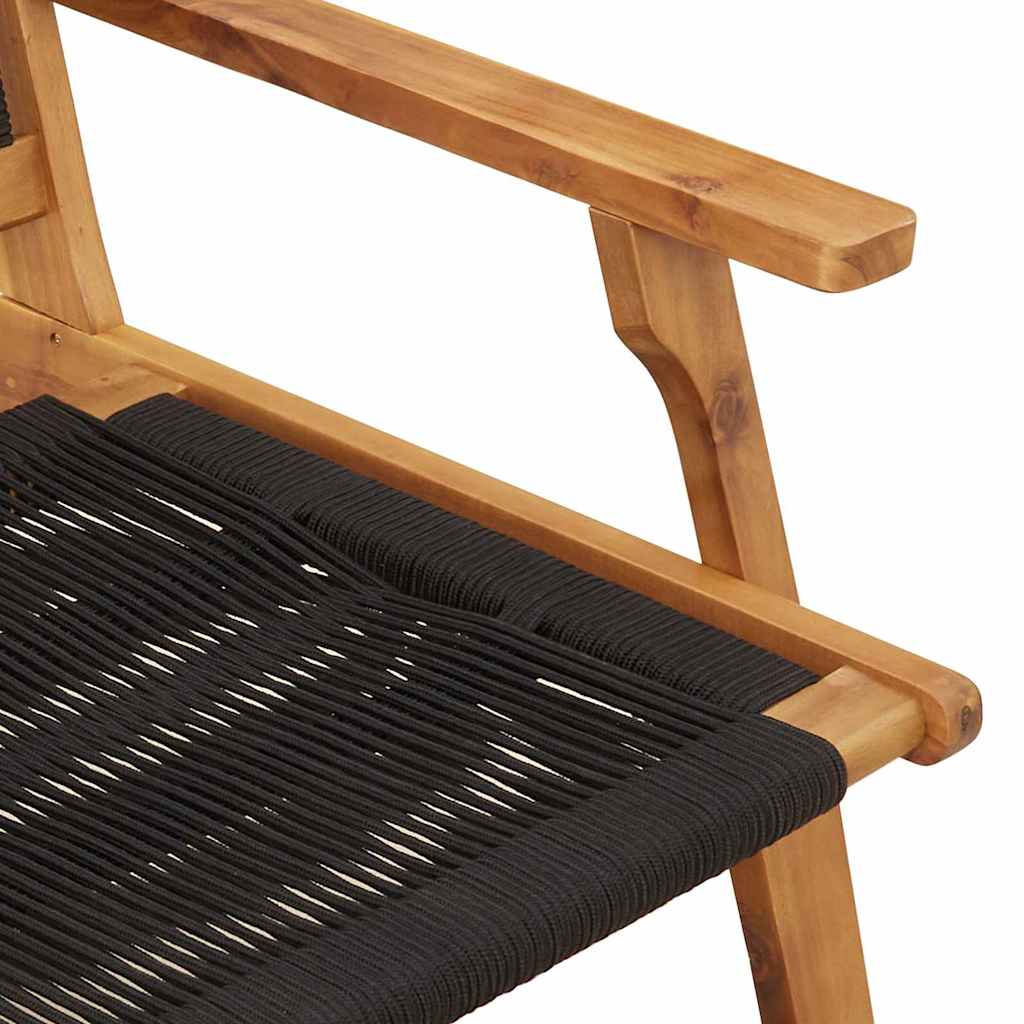 5-teiliges Set aus Gartenstühlen und Tisch - Schwarzes Akazienholz