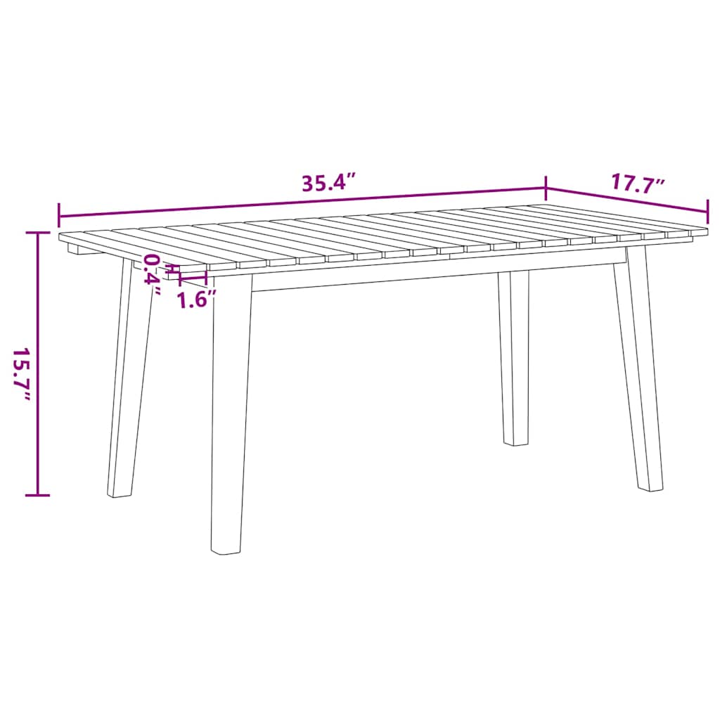 5-teiliges Set aus Gartenstühlen und Tisch - Schwarzes Akazienholz