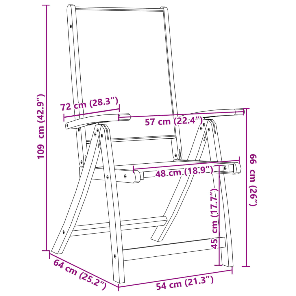 Gartenstühle 8 Stk. Klappbar Massivholz Akazie und Textilene - heimxxl.de