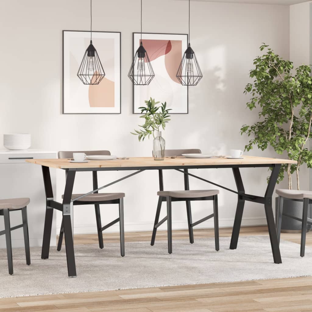 Esstisch Y-Gestell 180x90x75 cm Massivholz Kiefer und Gusseisen - heimxxl.de