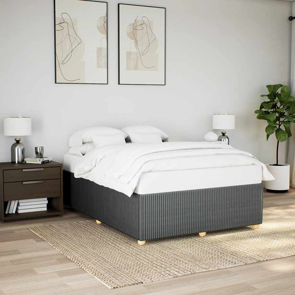 Bettgestell ohne Matratze Dunkelgrau 140x200 cm Stoff