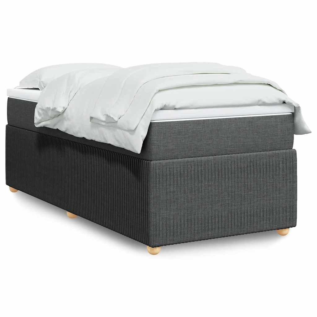 Boxspringbett mit Matratze Dunkelgrau 90x190 cm Stoff