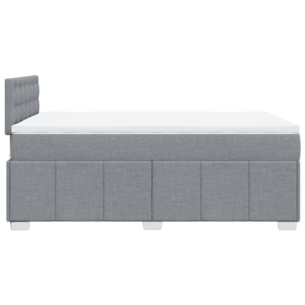 Boxspringbett mit Matratze Hellgrau 120x200 cm Stoff