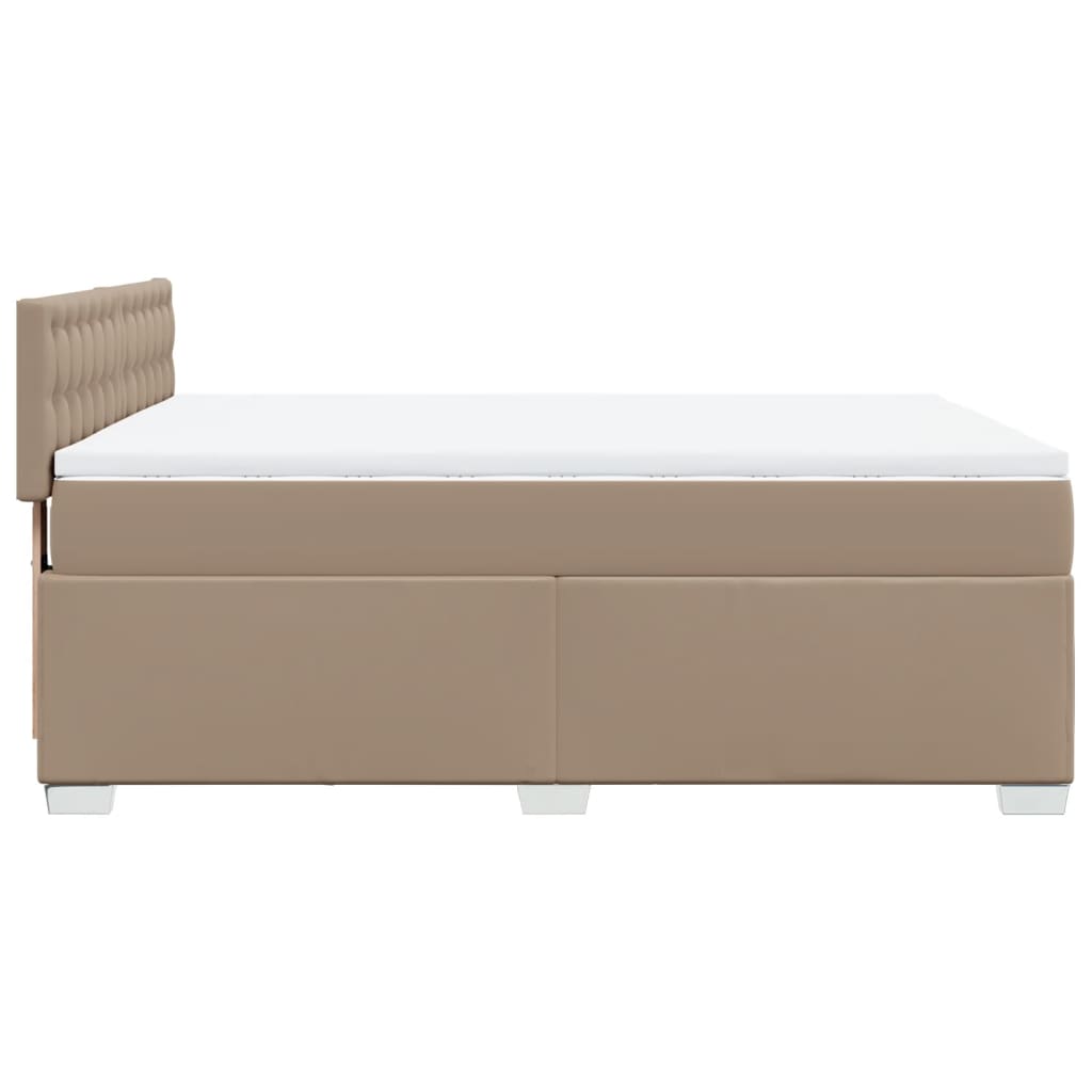 Boxspringbett Matratze Cappuccino-Braun 140x190cm Kunstleder