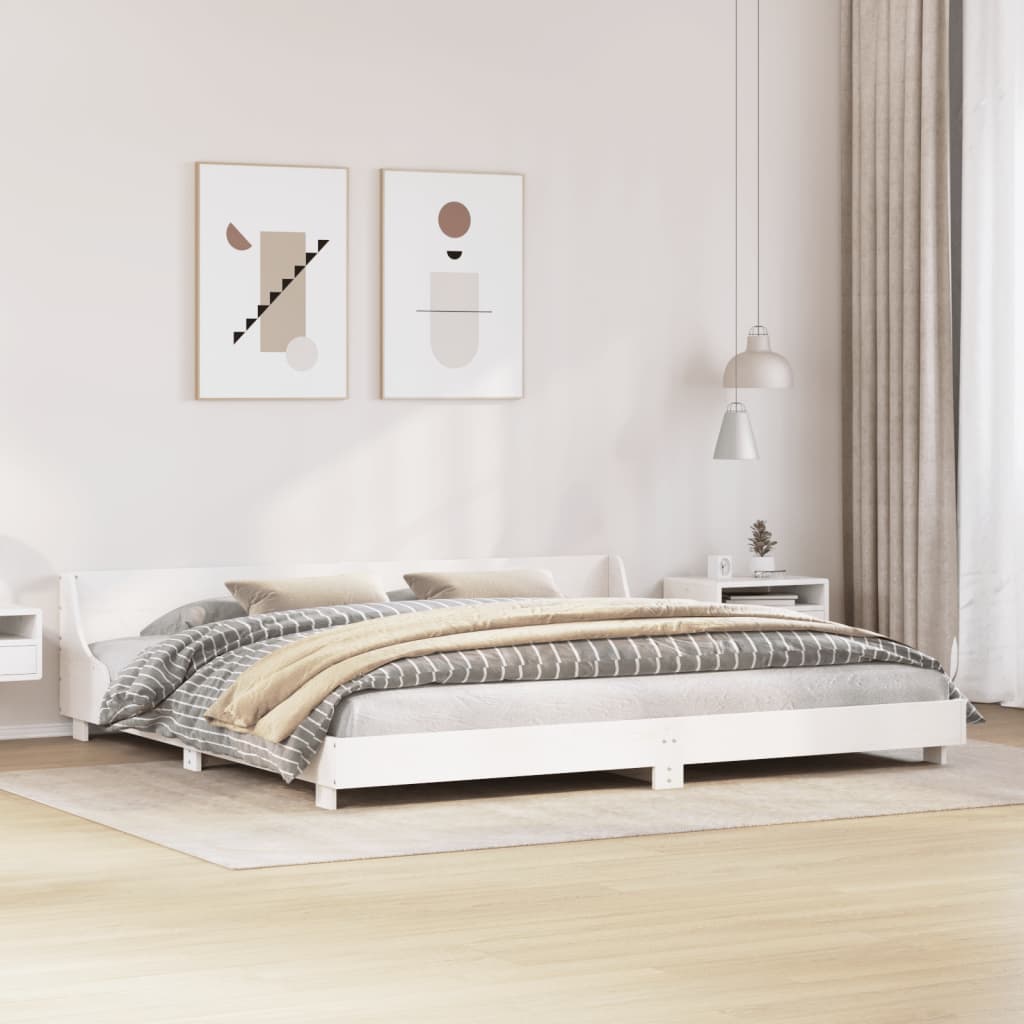 Massivholzbett ohne Matratze Weiß 180x200 cm Kiefernholz - heimxxl.de