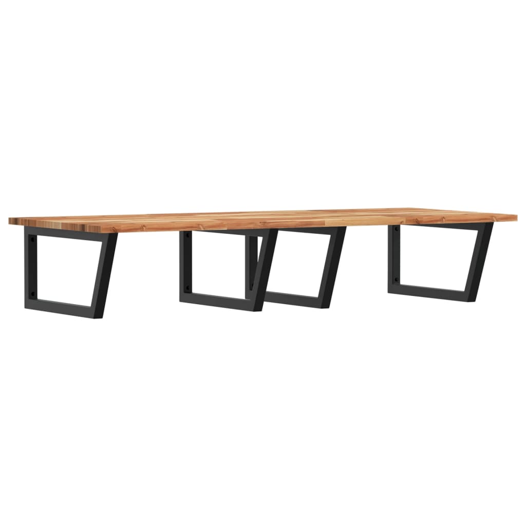 Waschbeckenregal Wandmontage Stahl und Akazienholz