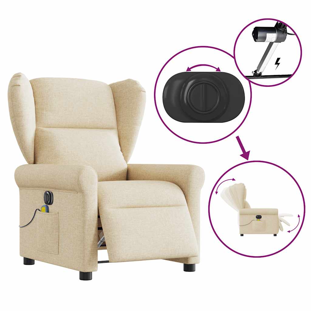Massagesessel Elektrisch Creme Stoff