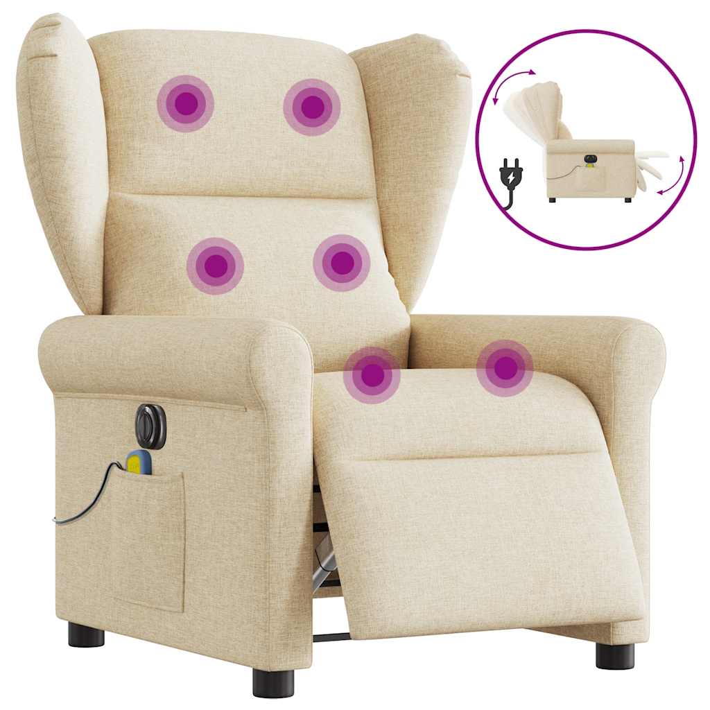 Massagesessel Elektrisch Creme Stoff